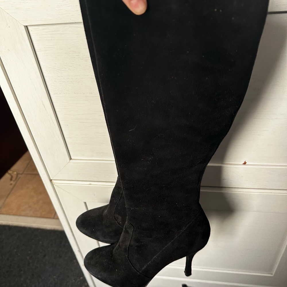 Via Spiga Black Suede Knee-High Women's Boots